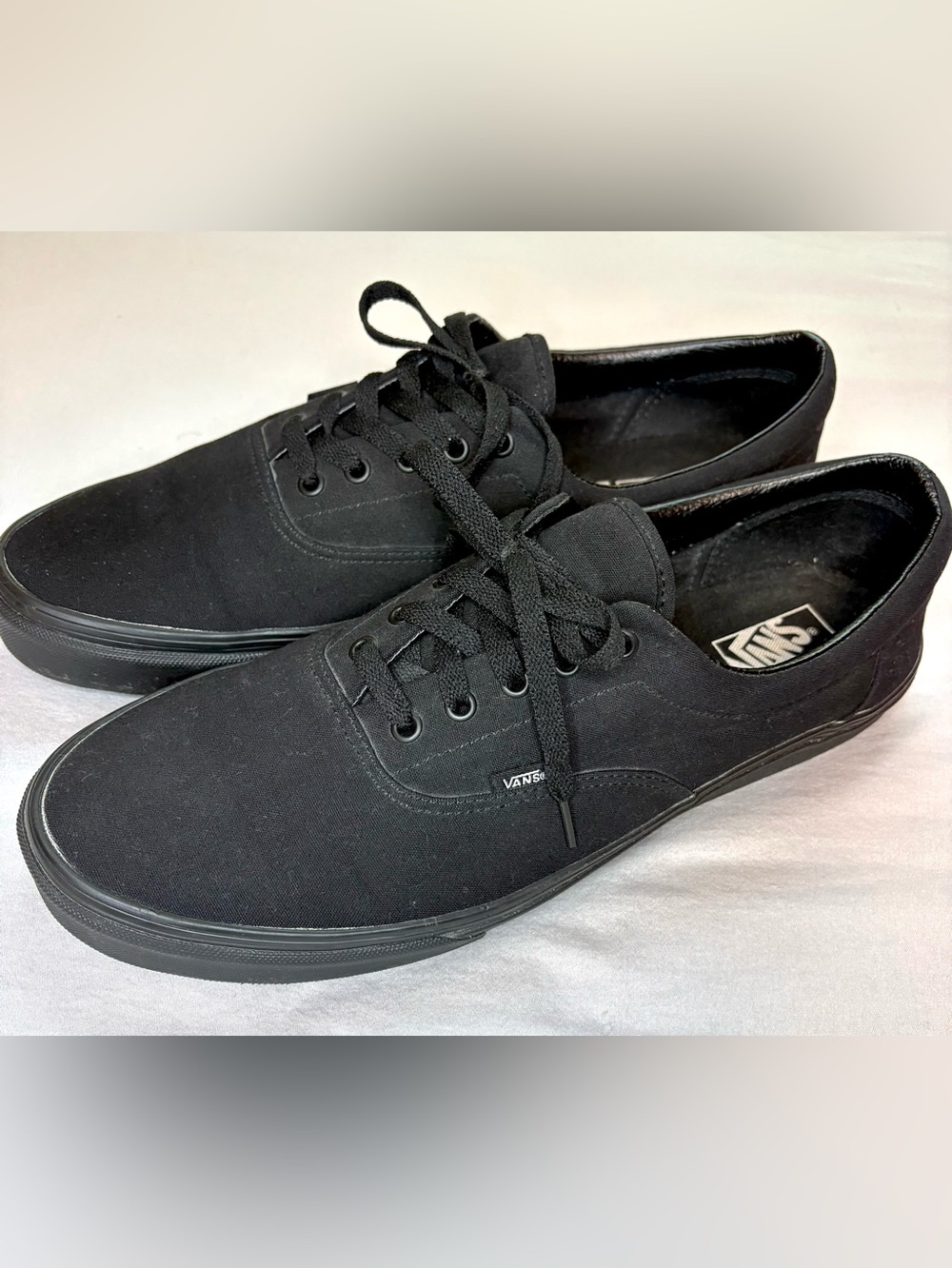 Vans Authentic Blackout Black Canvas Sneakers Men’s Size 15